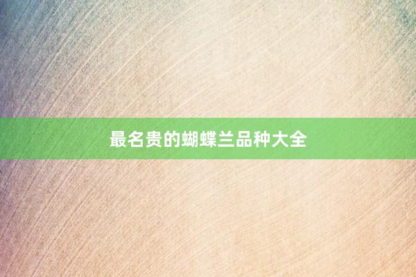 最名贵的蝴蝶兰品种大全